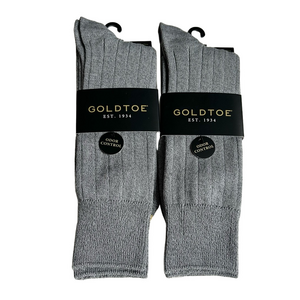 Gold Toe Men’s Charcoal Soft Touch Socks 2 Pairs NWT